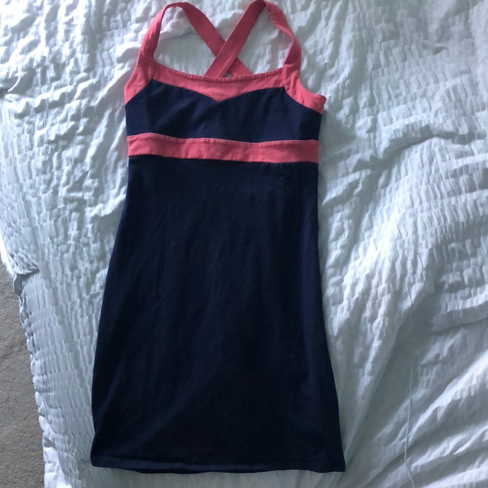 ‼️Adorable Navy and Pink Sun Dress Slim Fit Tank Mini Dress